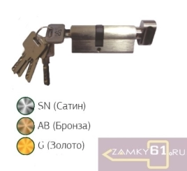 Механизм цилиндровый ZN ZС 90 (55х35Т) SN (сатин, ключ - вертушка) Виттори
