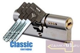 Цилиндровый механизм Classic "Светофор" L 76 Ф (38*38) (2+5+2 ключ-ключ, латунь) Mul-T-Lock