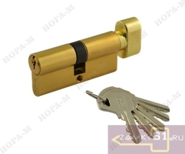 Механизм цилиндровый ЛУВ 70 (35х35) (золото, ключ - вертушка) Нора-М