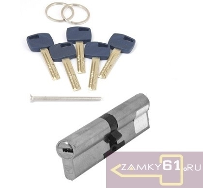 Цилиндровый механизм Apecs Premier XR-110-15-NI, (55*55) никель, ключ - ключ фото 1