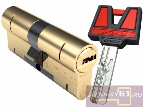 Механизм цилиндровый 130 (65х65) ключ-ключ латунь Magnum  фото 1
