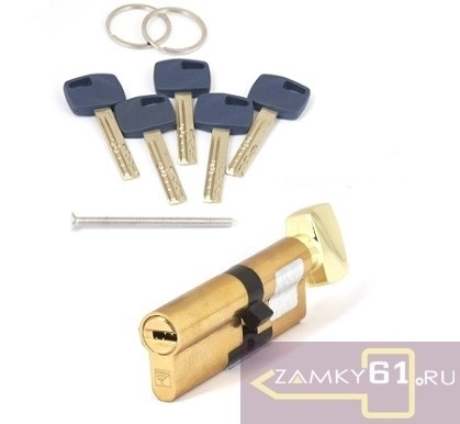 Цилиндровый механизм Apecs Premier XR-80-C15-G, (35*45С) золото, ключ - вертушка фото 1