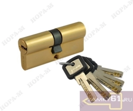 Механизм цилиндровый ЛПУ 70 (35х35) (золото, ключ - ключ) Нора-М