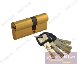 Механизм цилиндровый ЛПУ 90 (55х35) (золото, ключ - ключ) Нора-М