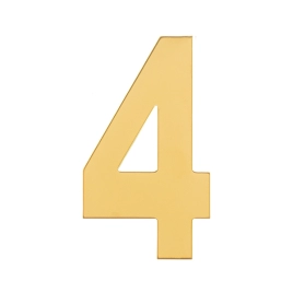 Номер дверной "4" металл PB (золото) MARLOK
