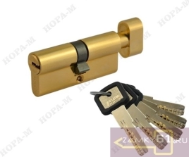 Механизм цилиндровый ЛПУВ 80 УК (40х40) (золото, ключ - вертушка) Нора-М