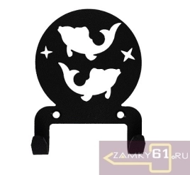 Крючок универсальный серия "Астрология" модель "Рыбы - 2", цвет черный 36867340