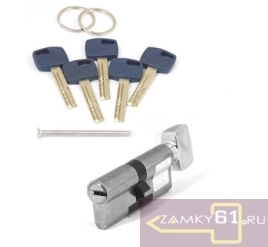 Цилиндровый механизм Apecs Premier XR-70-C15-NI, (35*35С) никель, ключ - вертушка