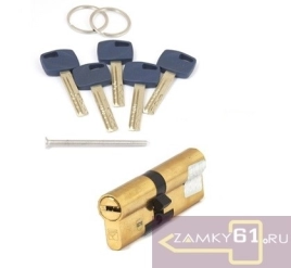 Цилиндровый механизм Apecs Premier XR-90-G, (45*45) золото, ключ - ключ