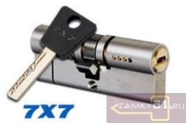 Ключевой цилиндр (7х7) L 71 (40x31) ключ - ключ никель Mul-T-Loсk