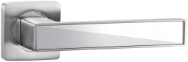 Ручка дверная на квадрате AL V52 D (Матовый никель/зеркальный) Vantage