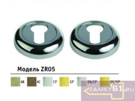 Накладка под евроцилиндр круглая ZR05-CL (матовый хром/хром, алюминий) Оберег