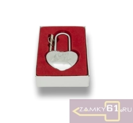 Замок навесной сувенирный ВС 1-3D хром, 2 ключа, Каскад 37834889