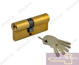 Механизм цилиндровый ЛУ 90 (50х40) (золото, ключ - ключ) Нора-М