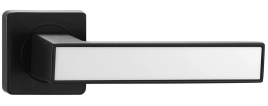 Ручка дверная на квадрате AL V52 BL-2/WH (Черный матовый/белый глянец) Vantage