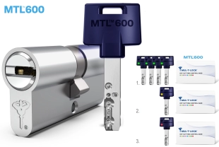 Механизм цилиндровый MTL600 100 (35*65) Mul-t-Lock ключ-ключ, никель фото 815359