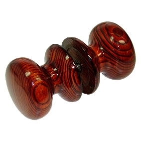 Ручка кнопка деревянная круглая (темно-красно-коричневая) фото 800504