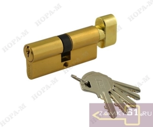 Механизм цилиндровый ЛУВ 60 (30х30) (золото, ключ - вертушка) Нора-М фото 804076