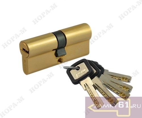 Механизм цилиндровый ЛПУ 70 (35х35) (золото, ключ - ключ) Нора-М фото 1