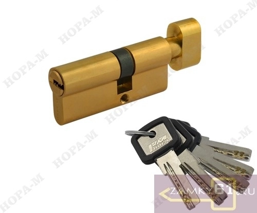 Механизм цилиндровый ЛПУВ 90 (55х35в) (золото, ключ - вертушка) Нора-М фото 1