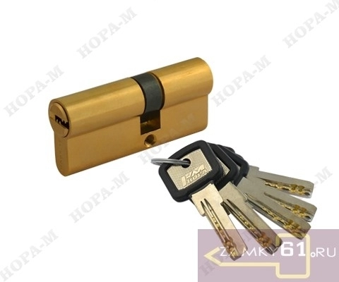 Механизм цилиндровый ЛПУ 90 (55х35) (золото, ключ - ключ) Нора-М фото 1