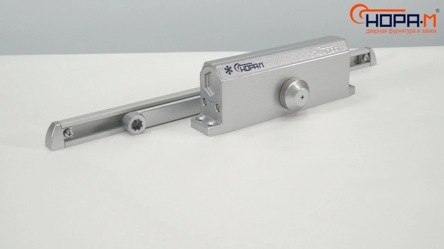 Доводчик дверной морозостойкий Slider ISP 430 (40кг-100кг серебро)со скользящей тягой фото 1