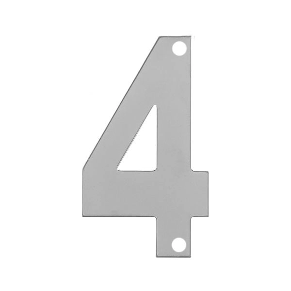 Номер дверной "4" металл CP (хром) MARLOK фото 1