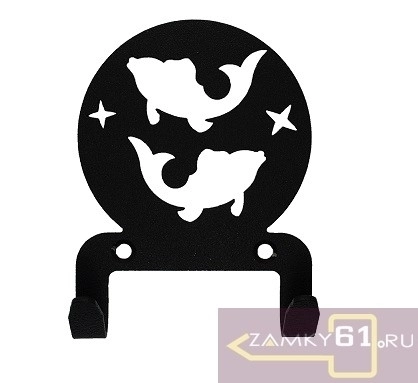 Крючок универсальный серия "Астрология" модель "Рыбы - 2", цвет черный 36867340 фото 1