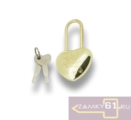 Замок навесной сувенирный ВС 1-3D золото, 2 ключа, Каскад фото 1