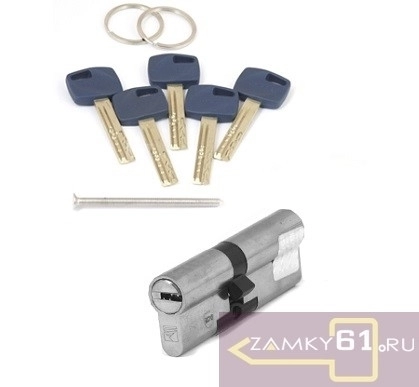 Цилиндровый механизм Apecs Premier XR-90-NI, (40*50) никель, ключ - ключ фото 1