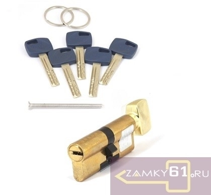 Цилиндровый механизм Apecs Premier XR-80-C15-G, (40*40) золото, ключ - вертушка фото 1