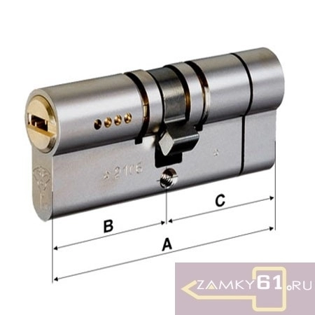 Ключевой цилиндр (7х7) L 80 (40х40) ключ - ключ бронза Mul-T-Loсk фото 3