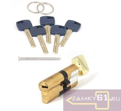Цилиндровый механизм Apecs Premier XR-90-C15-G, (40*50С) золото, ключ - вертушка фото 1