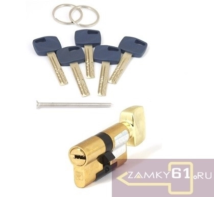 Цилиндровый механизм Apecs Premier XR-60-C15-G, (30*30С) золото, ключ - вертушка фото 1