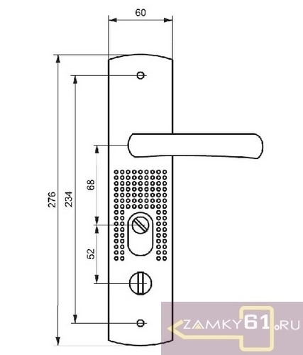 Ручка на планке AL (левая с подсветкой)  Автомат Замкофф фото 2
